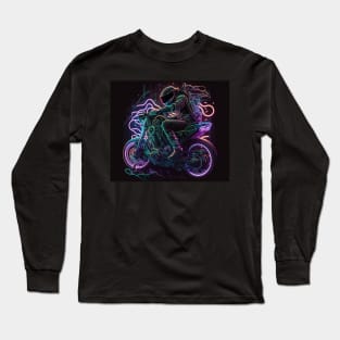 The neon motorbike ride. Long Sleeve T-Shirt